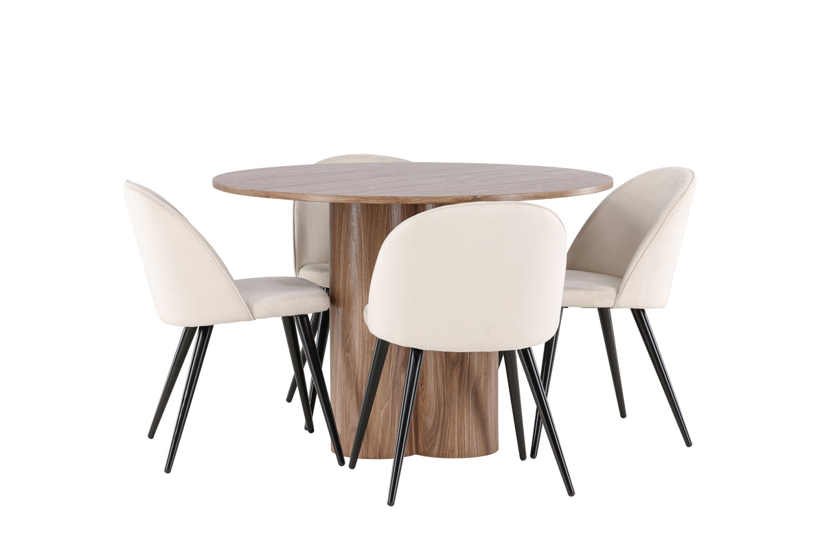 Olivia Matbord med Velvet Stolarna – MDF
