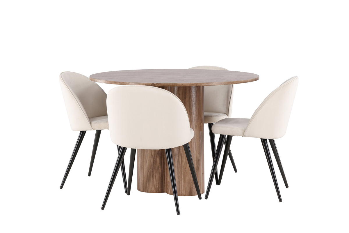 Olivia Matbord med Velvet Stolarna – MDF
