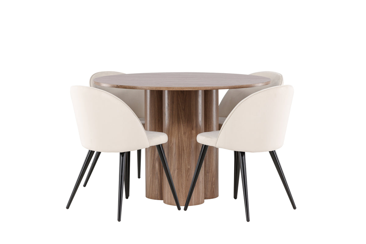 Olivia Matbord med Velvet Stolarna – MDF