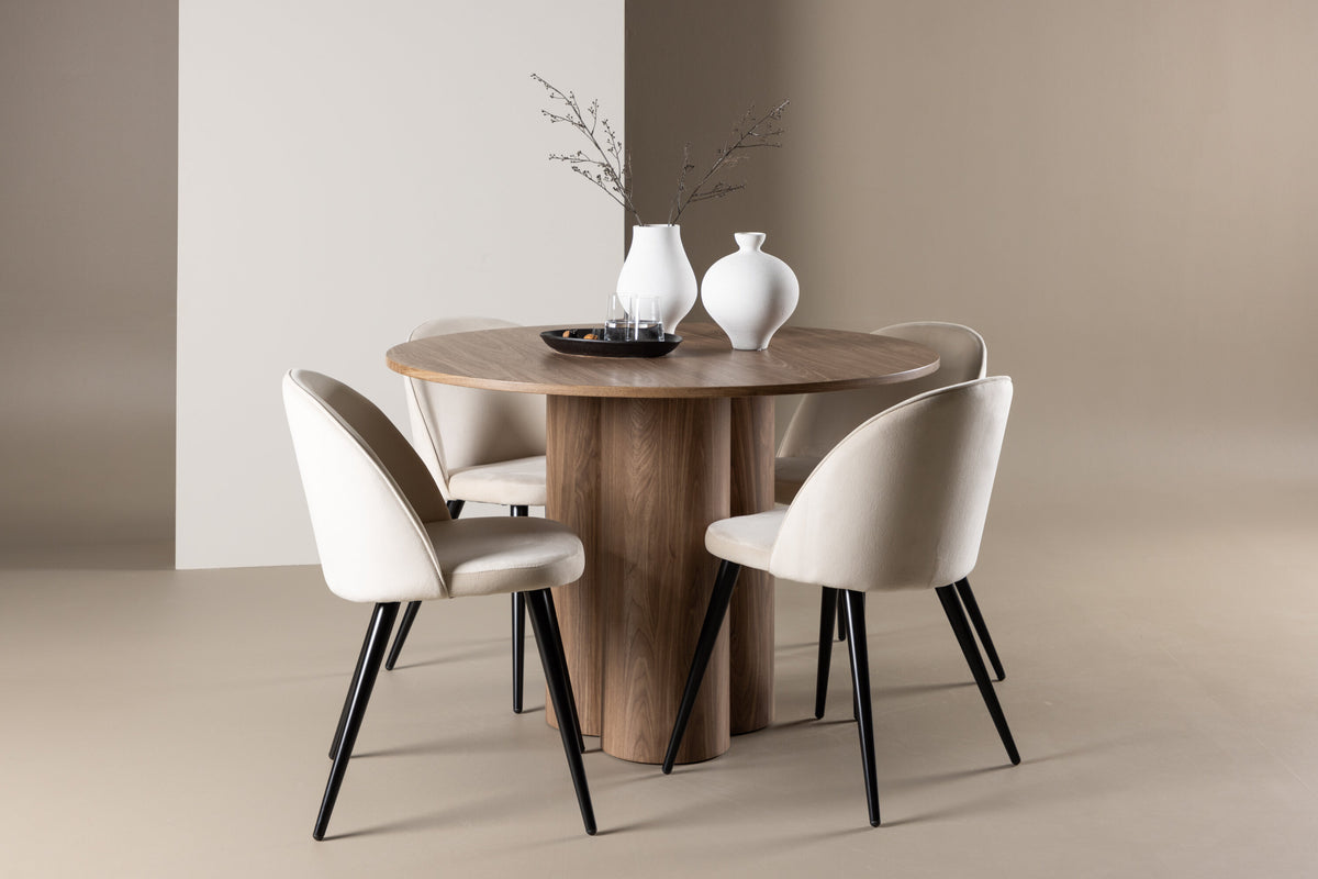 Olivia Matbord med Velvet Stolarna – MDF