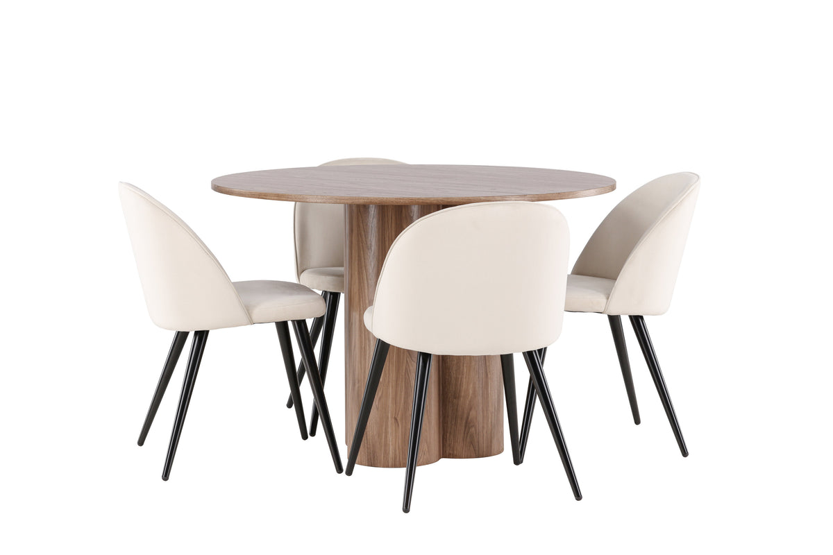Olivia Matbord med Velvet Stolarna – MDF