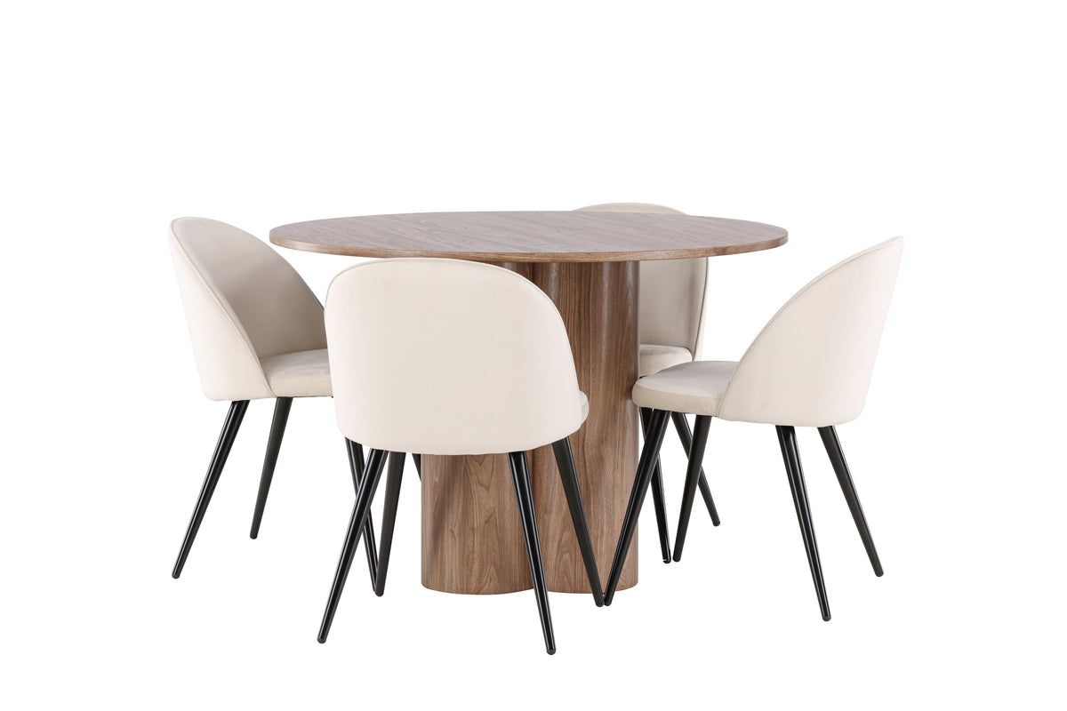 Olivia Matbord med Velvet Stolarna – MDF