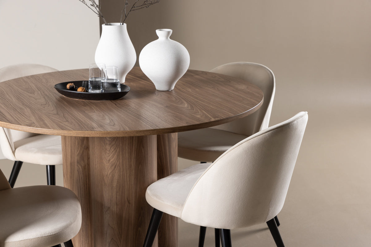 Olivia Matbord med Velvet Stolarna – MDF