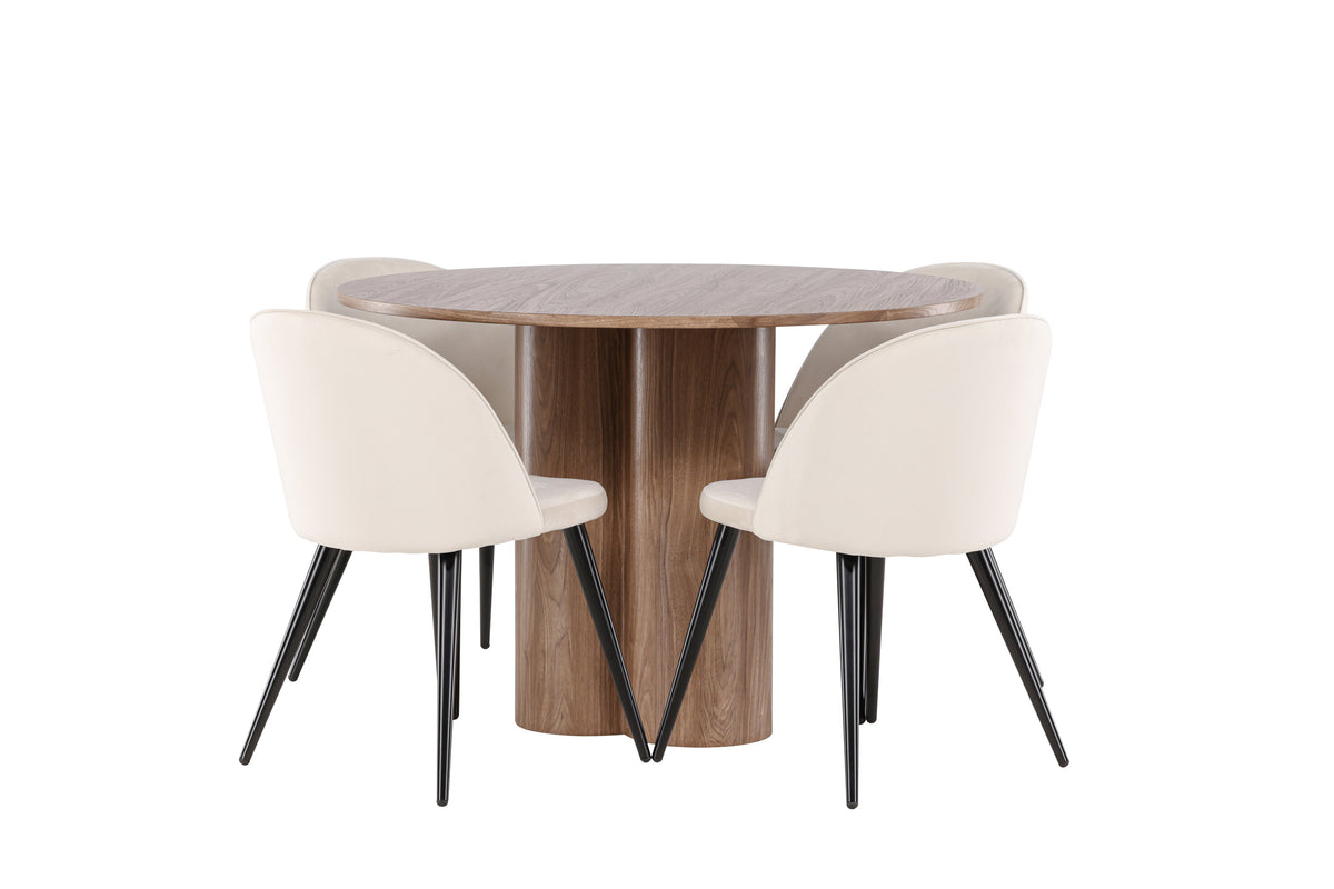 Olivia Matbord med Velvet Stolarna – MDF