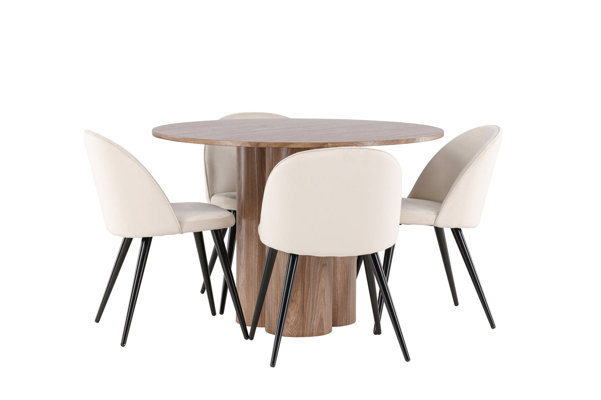 Olivia Matbord med Velvet Stolarna – MDF