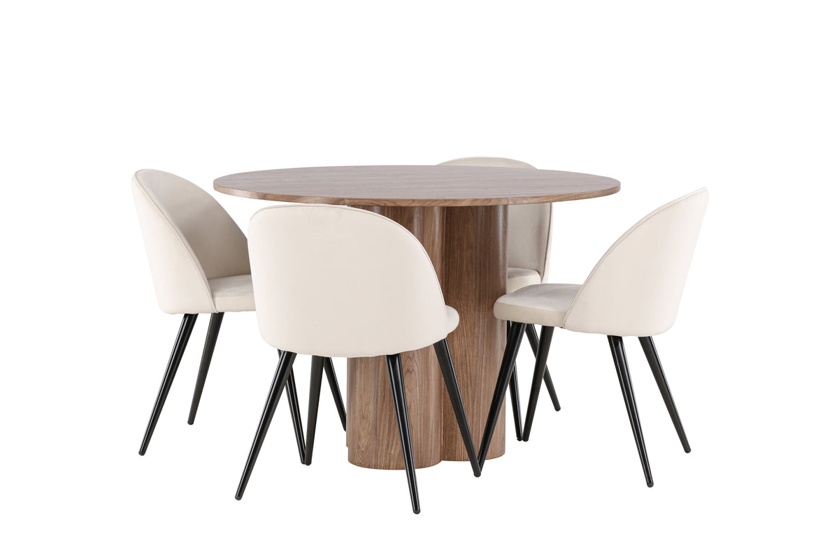 Olivia Matbord med Velvet Stolarna – MDF