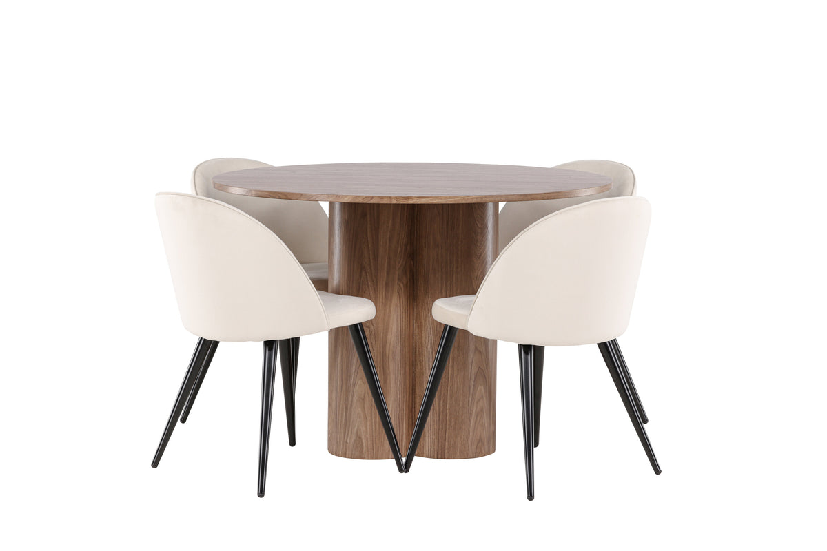 Olivia Matbord med Velvet Stolarna – MDF