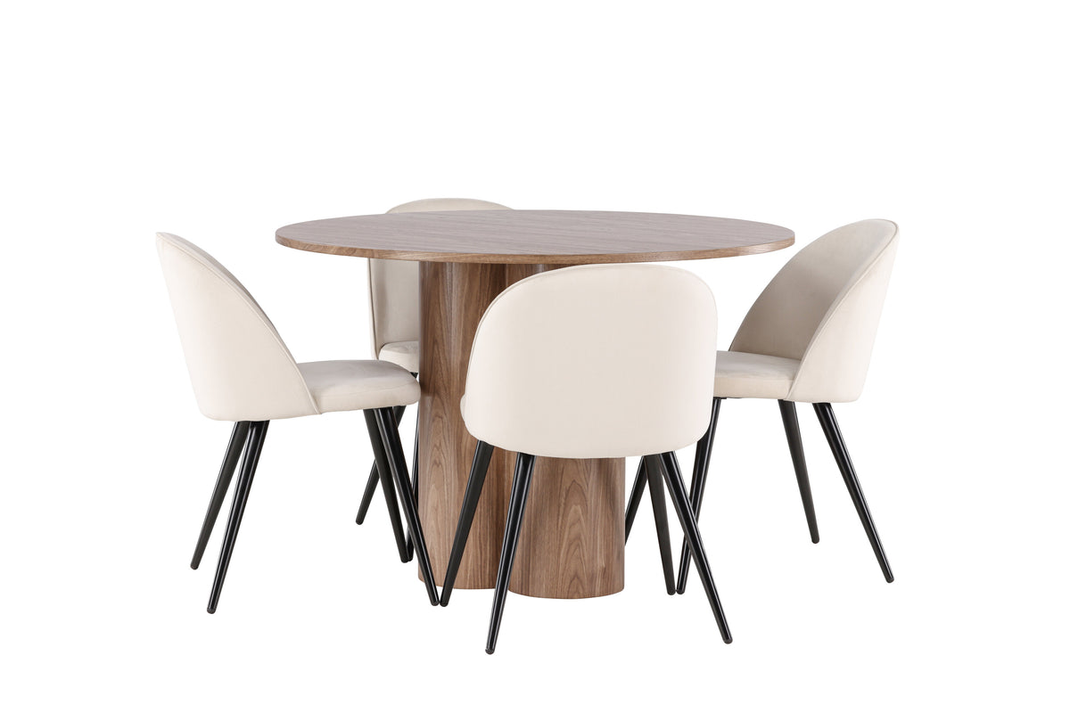 Olivia Matbord med Velvet Stolarna – MDF