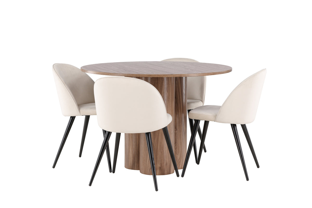 Olivia Matbord med Velvet Stolarna – MDF