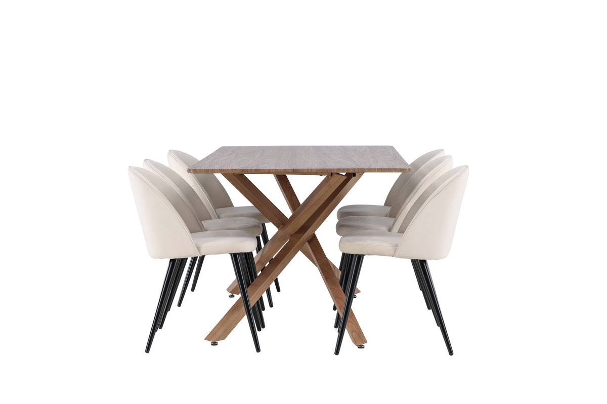 Piazza Matbord med Velvet Stolarna – MDF