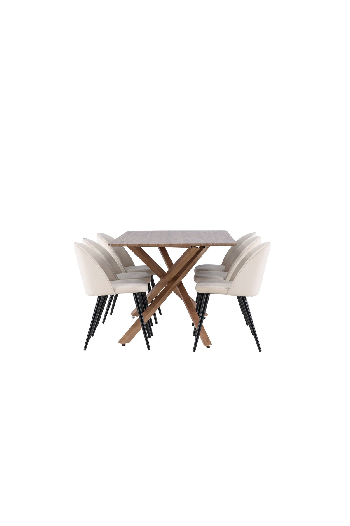 Piazza Matbord med Velvet Stolarna – MDF