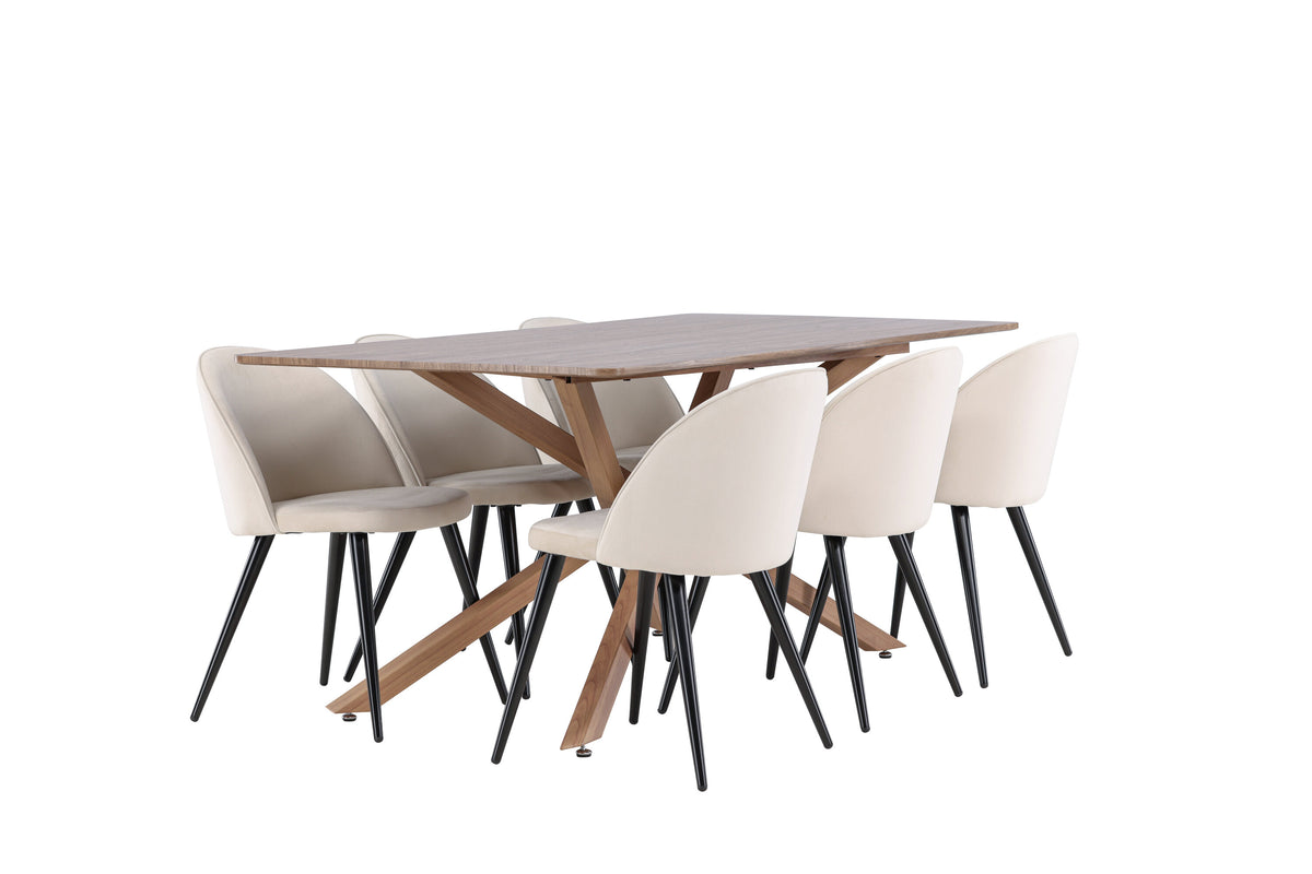 Piazza Matbord med Velvet Stolarna – MDF