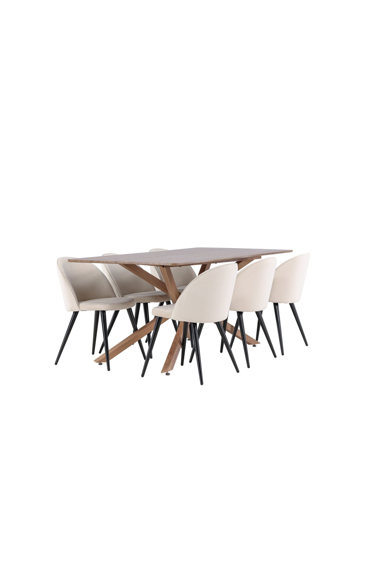 Piazza Matbord med Velvet Stolarna – MDF