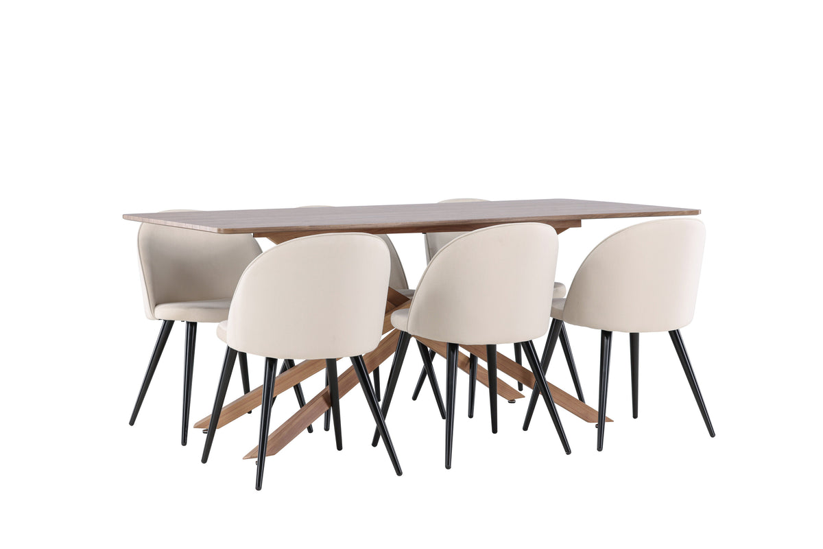 Piazza Matbord med Velvet Stolarna – MDF