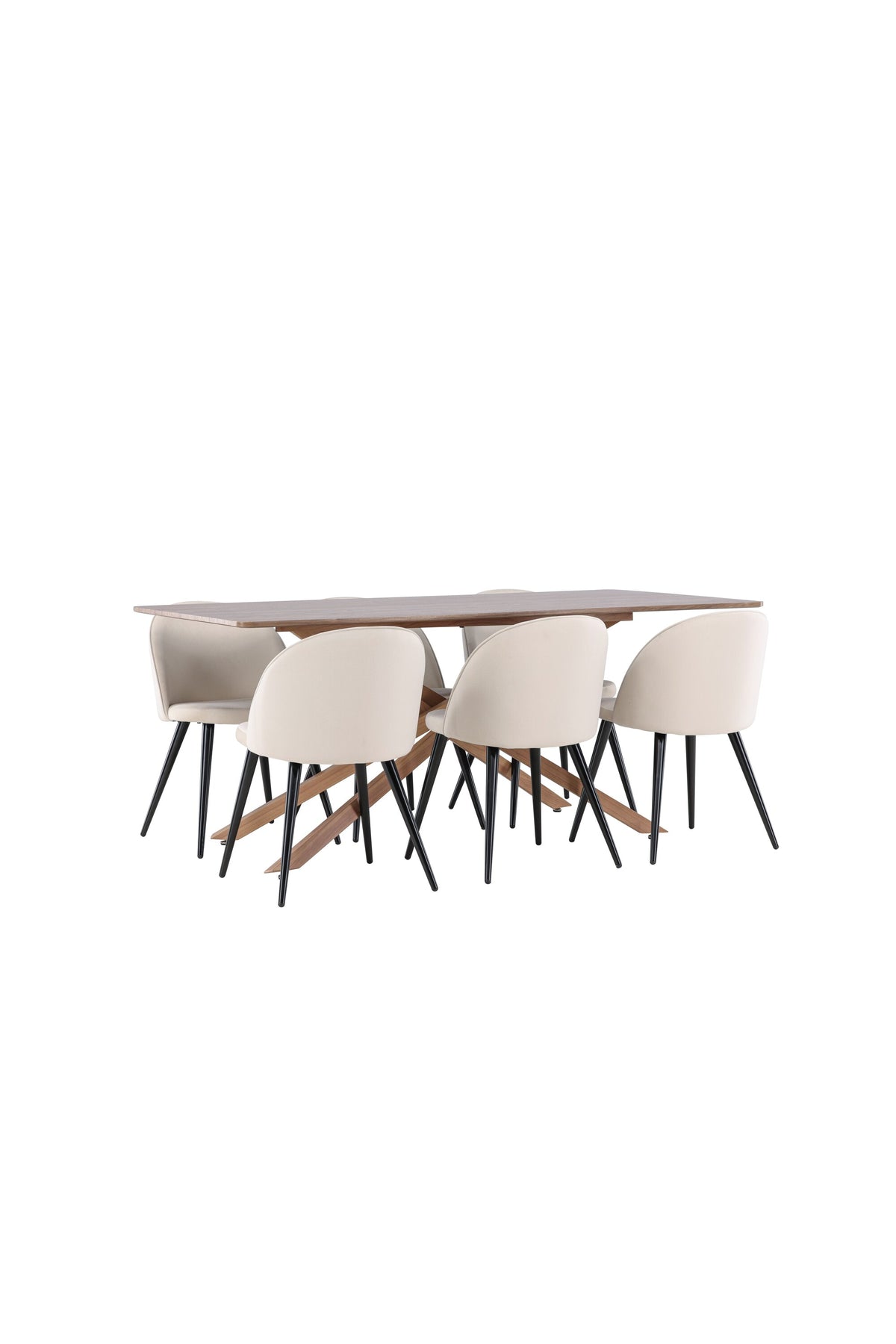 Piazza Matbord med Velvet Stolarna – MDF
