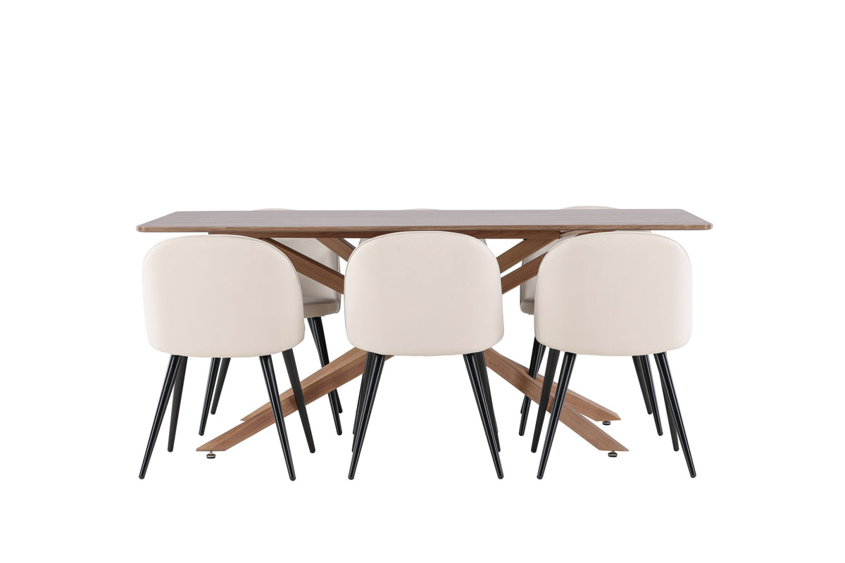 Piazza Matbord med Velvet Stolarna – MDF