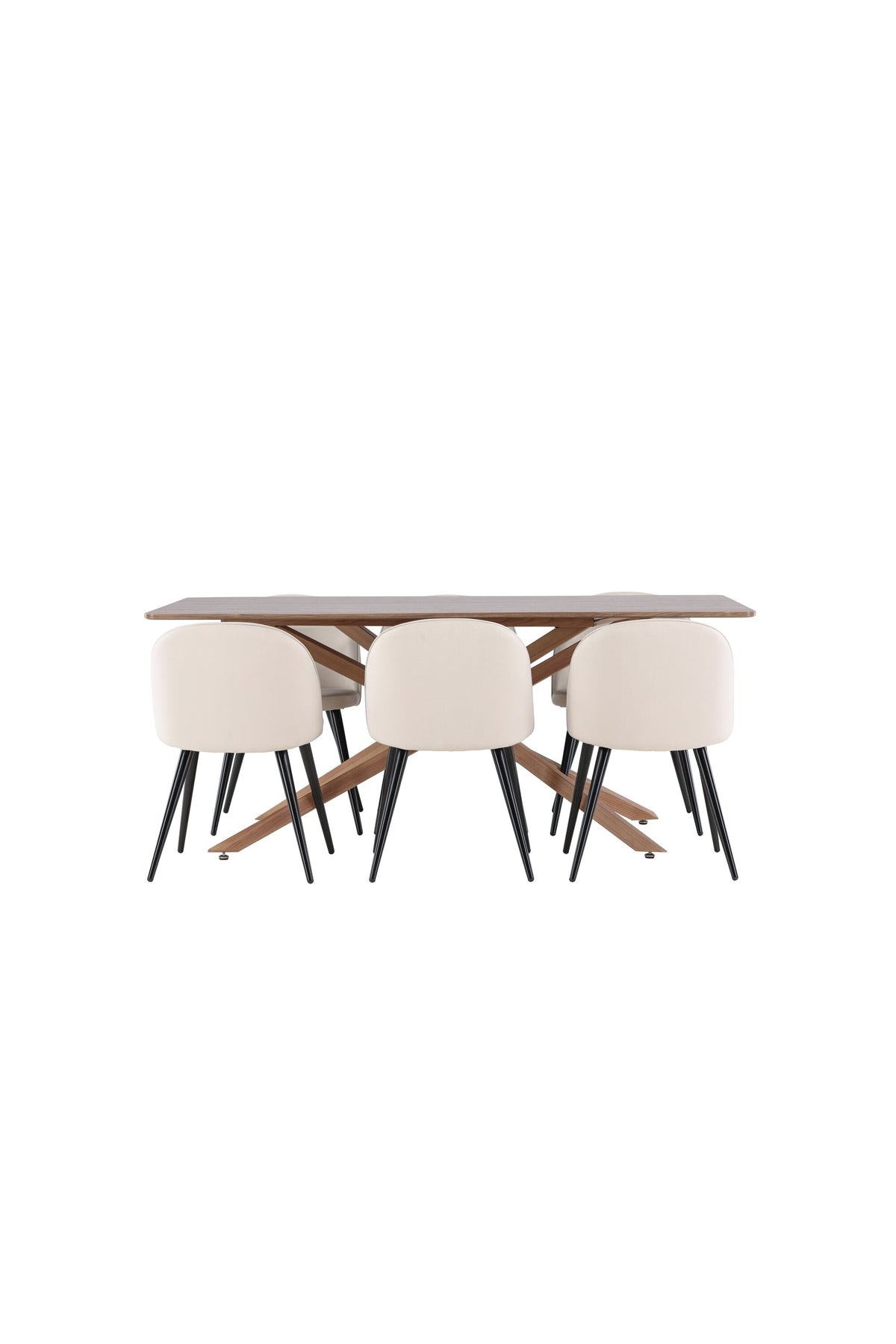 Piazza Matbord med Velvet Stolarna – MDF
