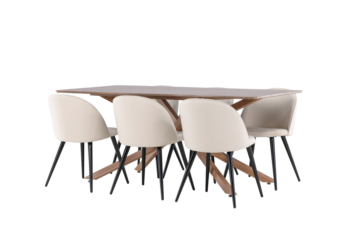 Piazza Matbord med Velvet Stolarna – MDF