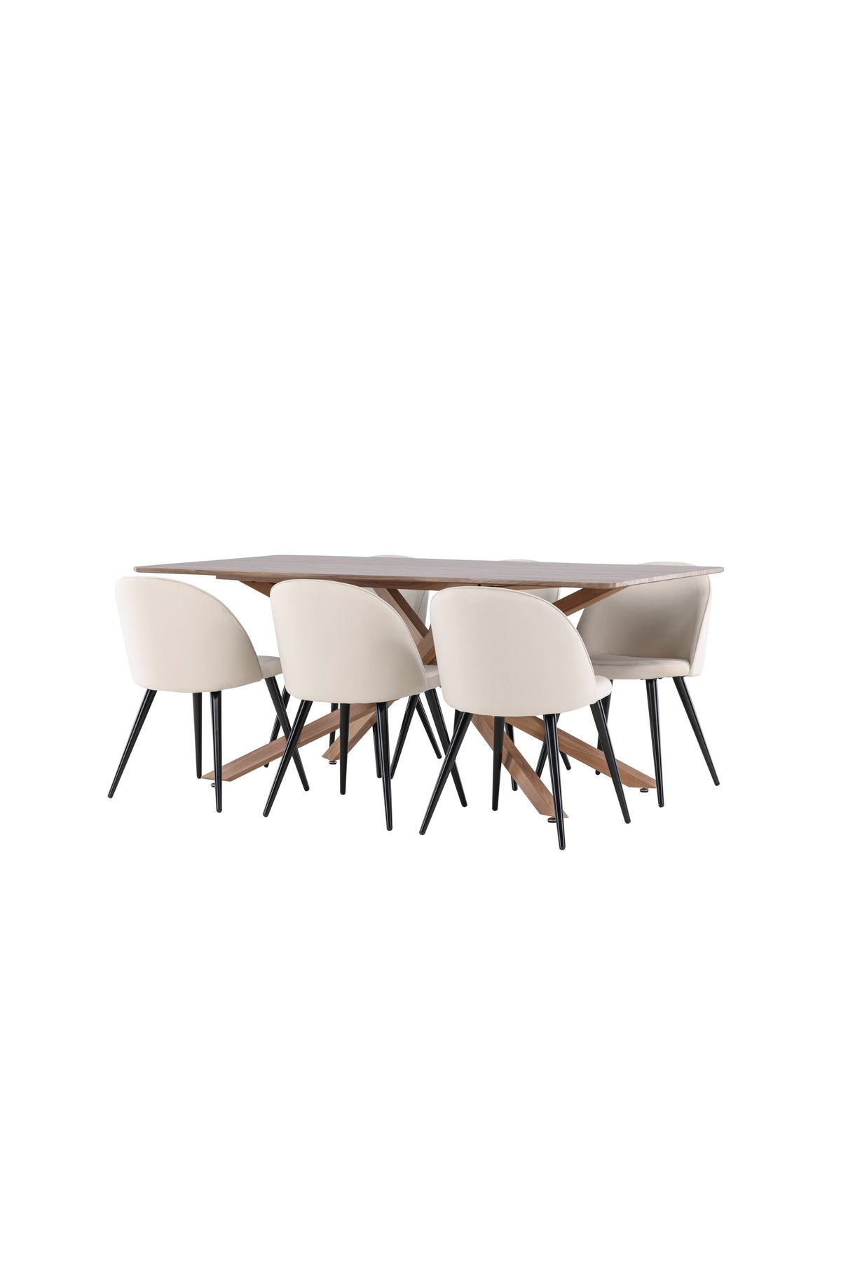Piazza Matbord med Velvet Stolarna – MDF