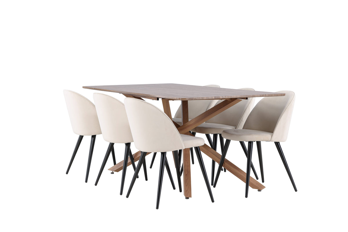 Piazza Matbord med Velvet Stolarna – MDF