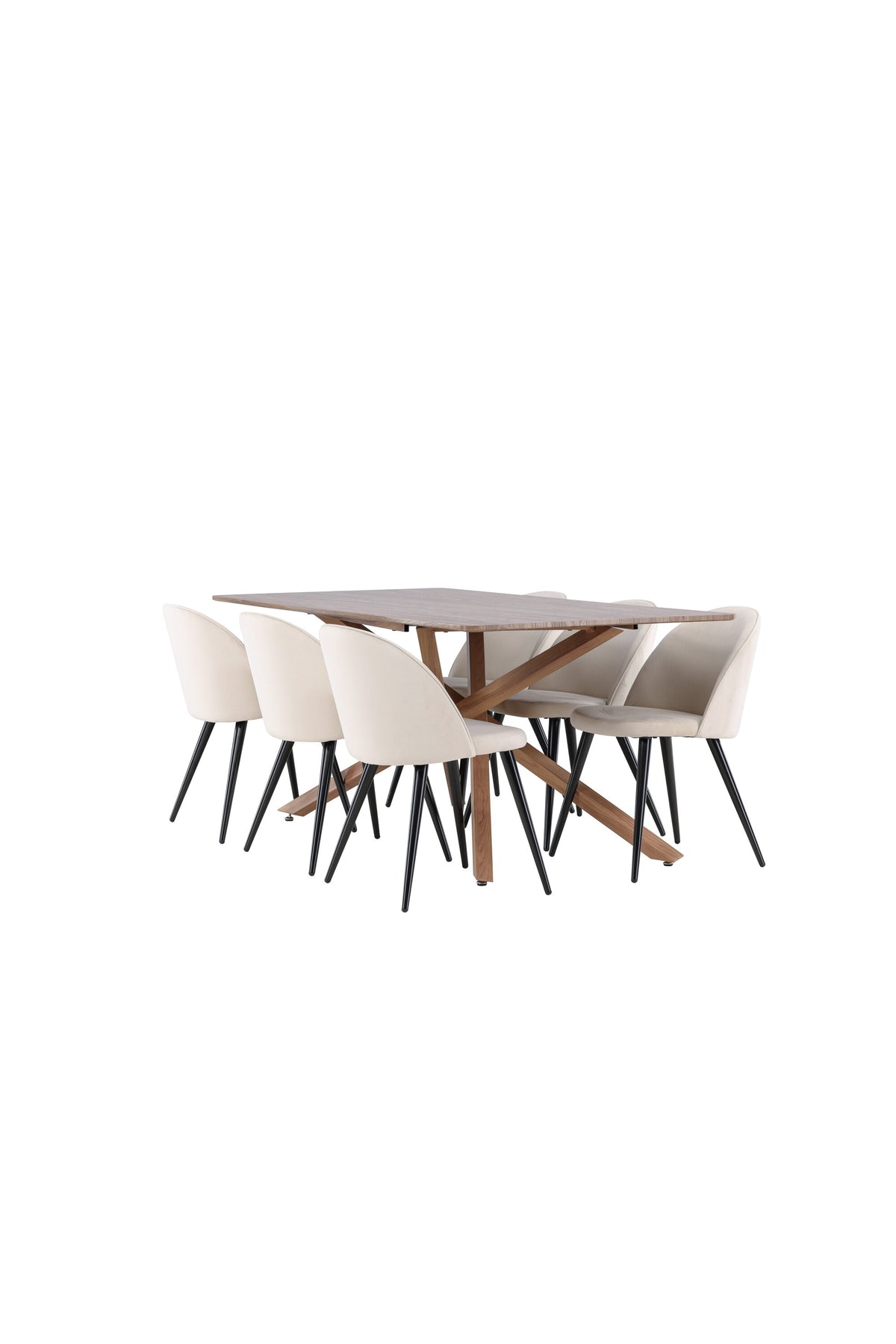 Piazza Matbord med Velvet Stolarna – MDF