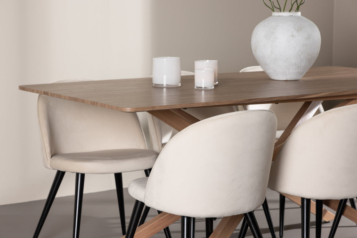 Piazza Matbord med Velvet Stolarna – MDF
