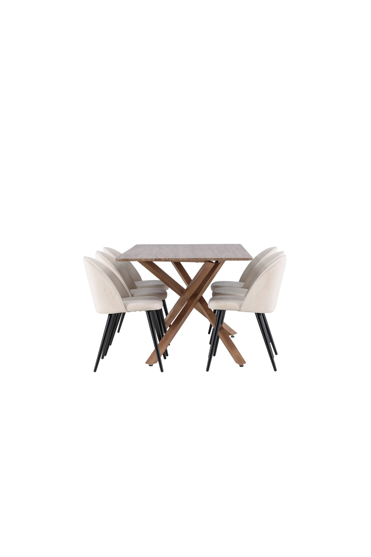 Piazza Matbord med Velvet Stolarna – MDF