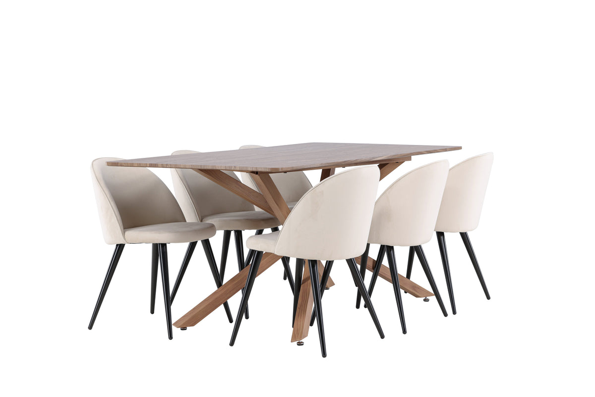 Piazza Matbord med Velvet Stolarna – MDF