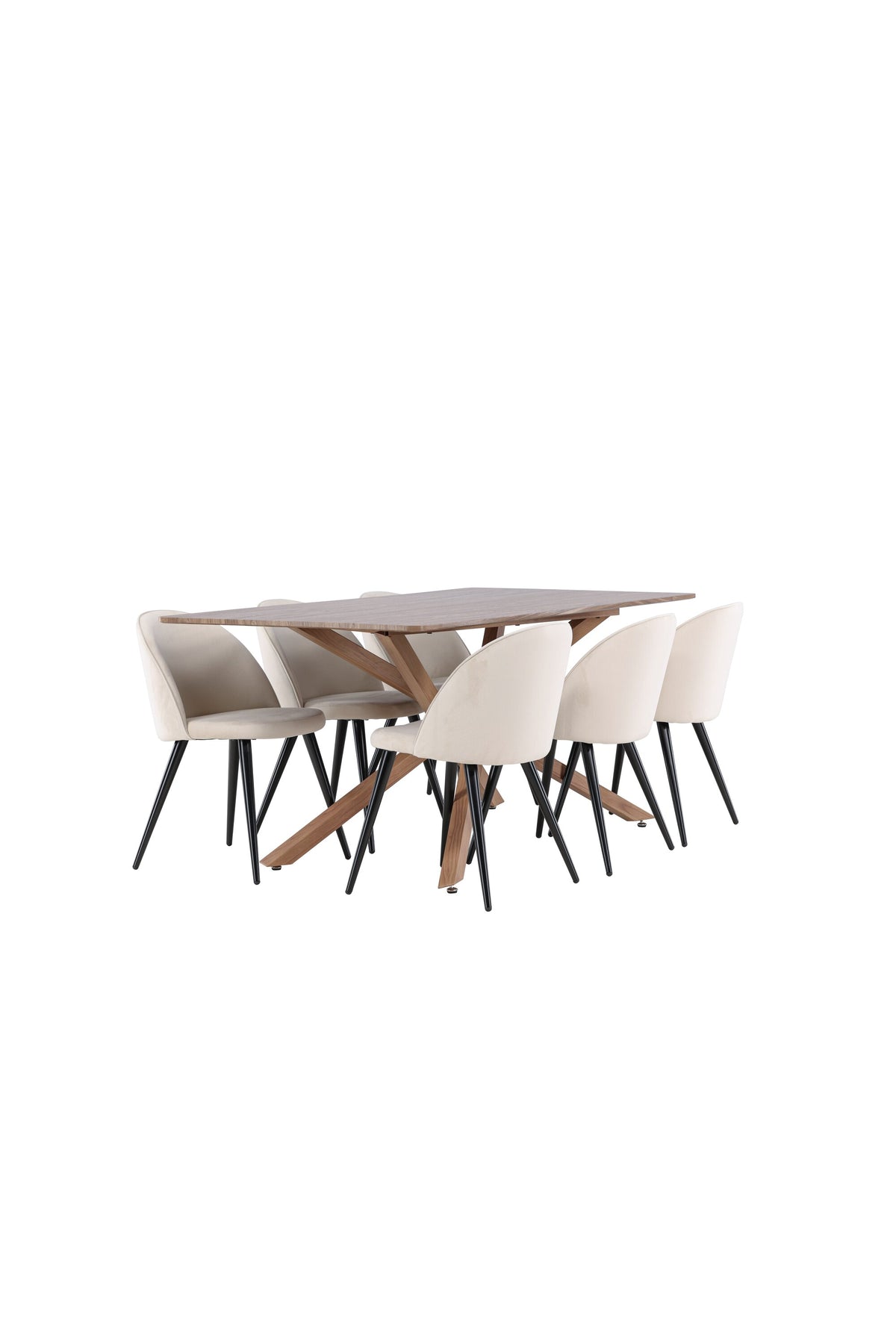 Piazza Matbord med Velvet Stolarna – MDF
