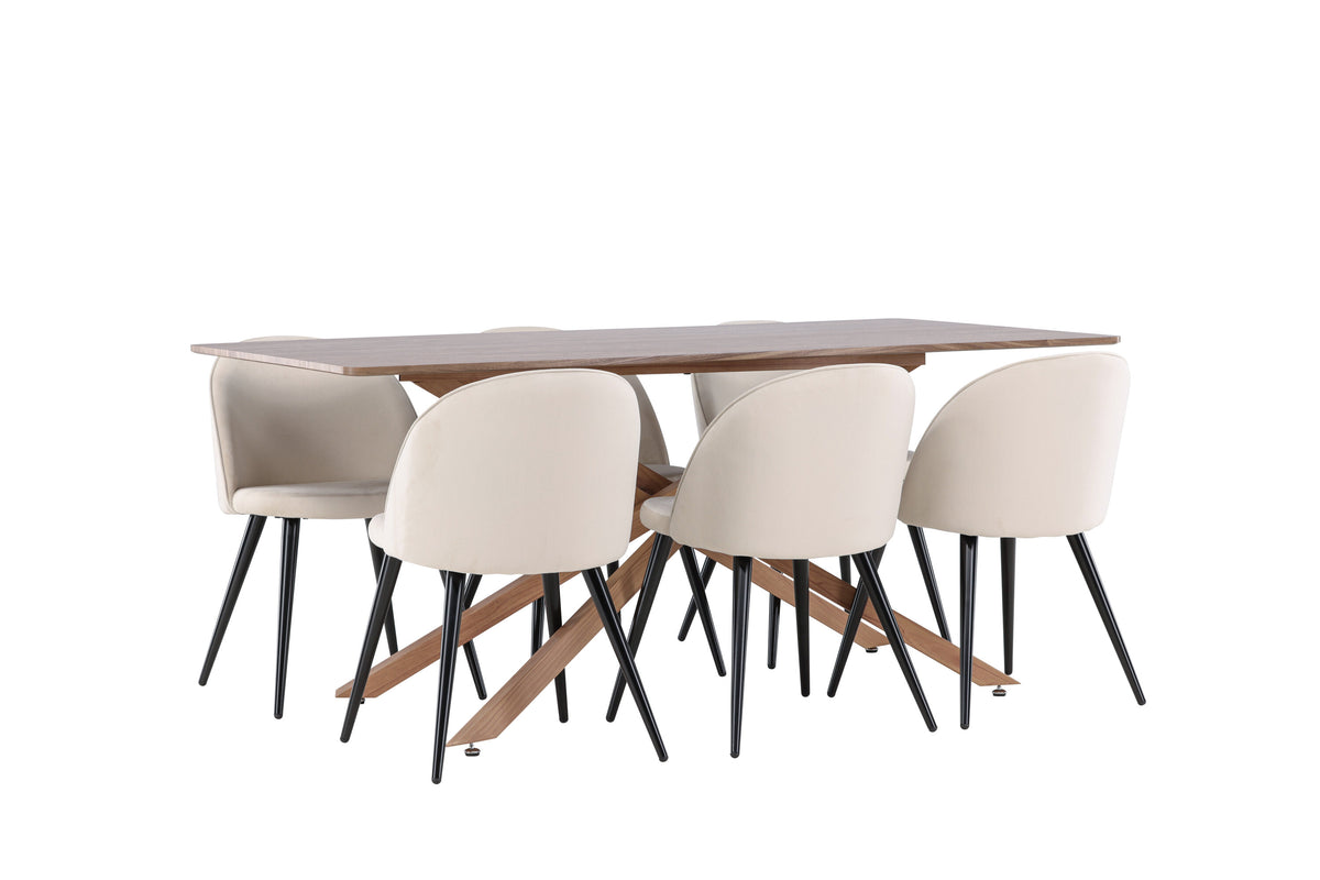 Piazza Matbord med Velvet Stolarna – MDF