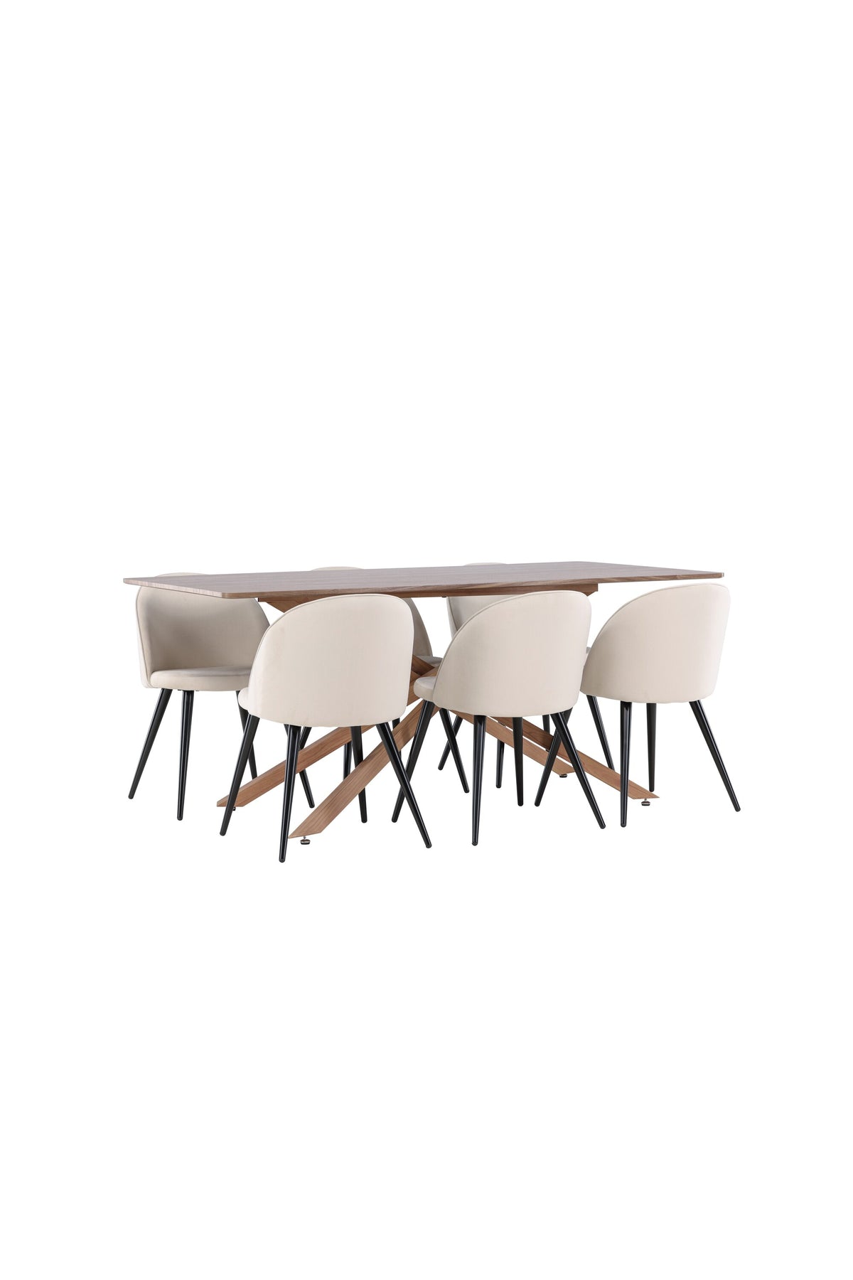 Piazza Matbord med Velvet Stolarna – MDF