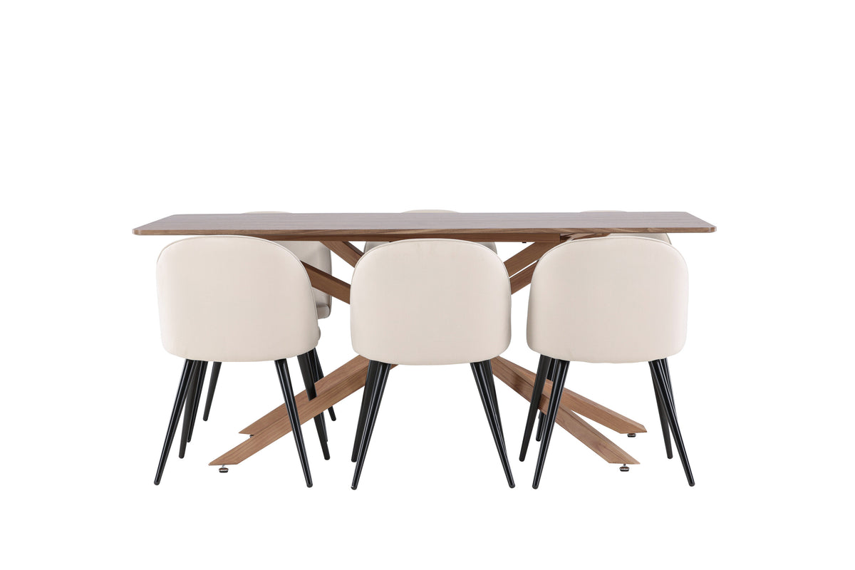 Piazza Matbord med Velvet Stolarna – MDF