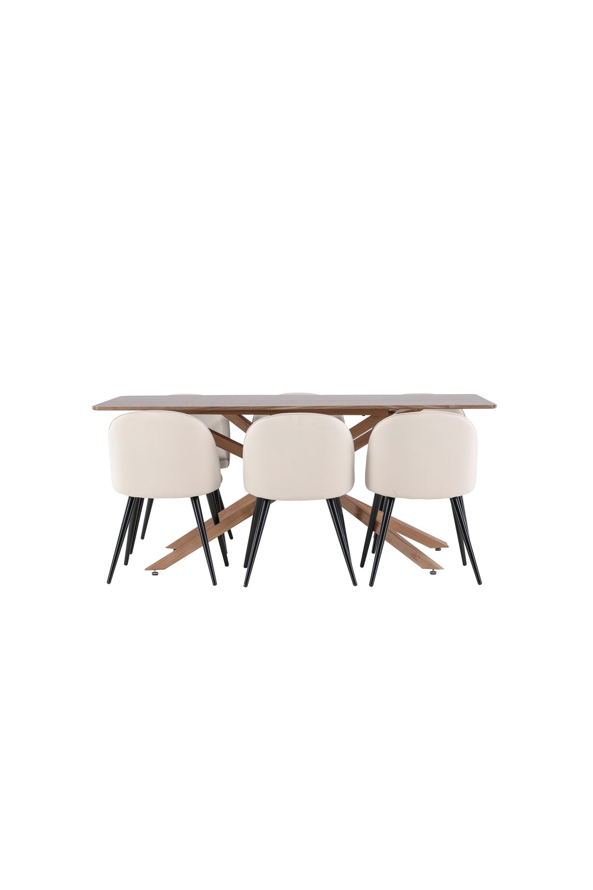 Piazza Matbord med Velvet Stolarna – MDF
