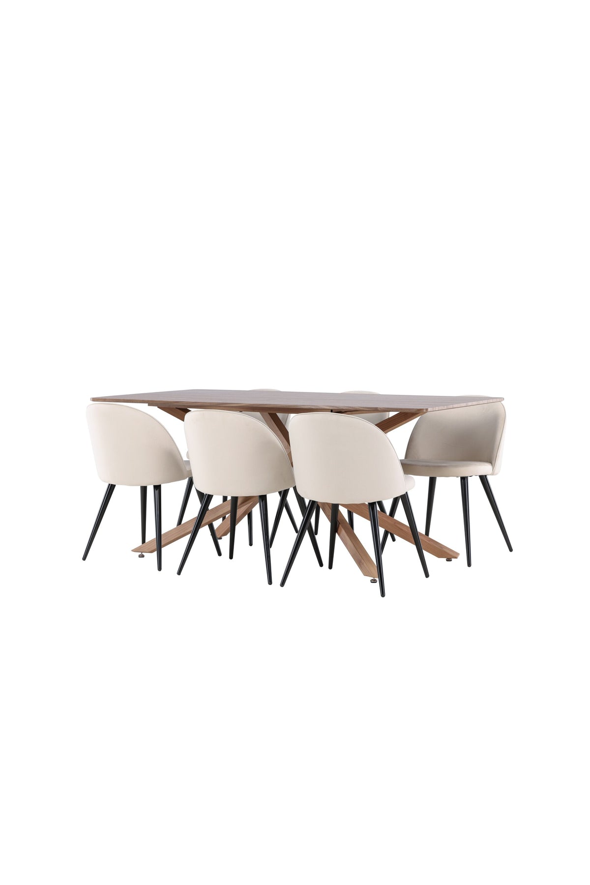 Piazza Matbord med Velvet Stolarna – MDF