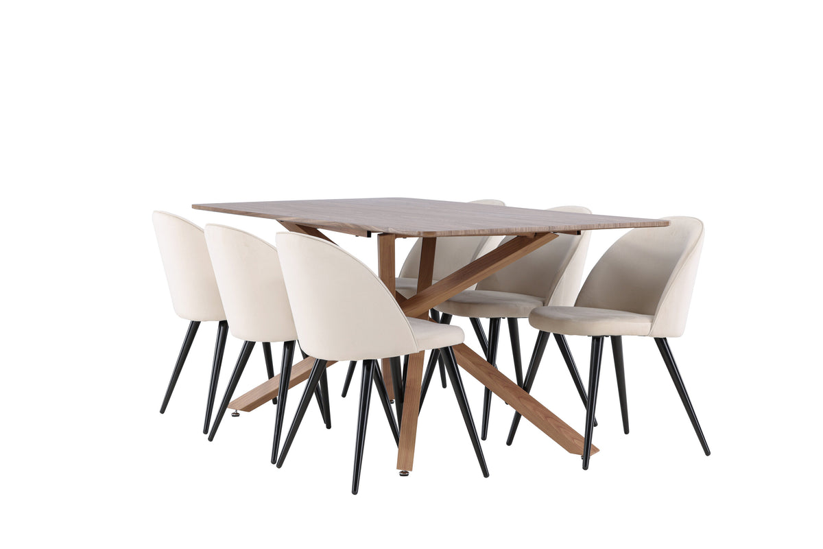 Piazza Matbord med Velvet Stolarna – MDF
