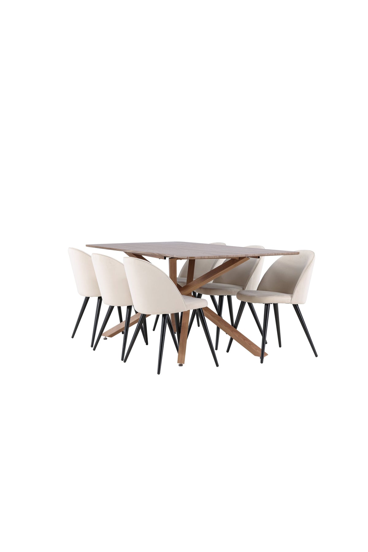 Piazza Matbord med Velvet Stolarna – MDF