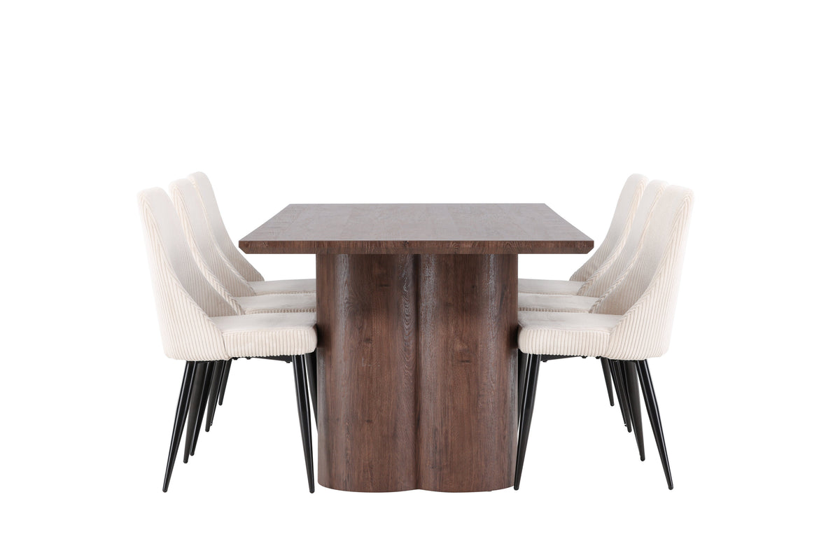 Olivia Matbord med Leone Stolarna – MDF