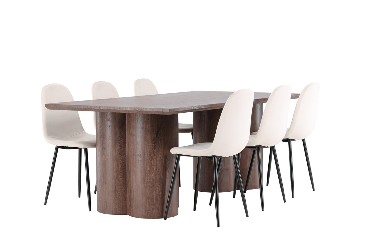 Olivia Matbord med Polar Stolarna – MDF