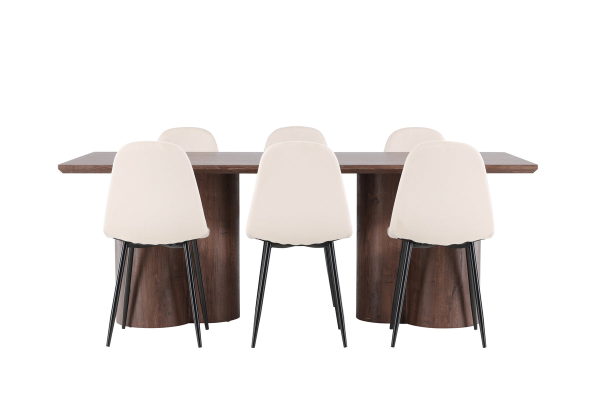 Olivia Matbord med Polar Stolarna – MDF