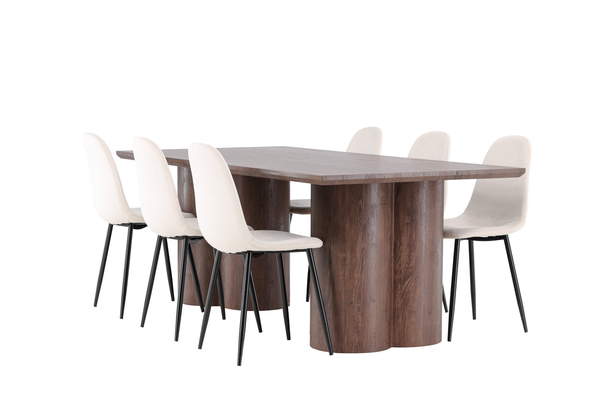 Olivia Matbord med Polar Stolarna – MDF