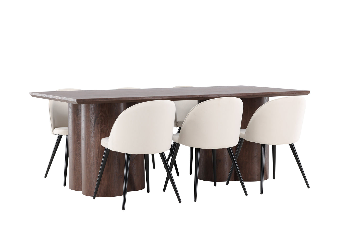 Olivia Matbord med Velvet Stolarna – MDF
