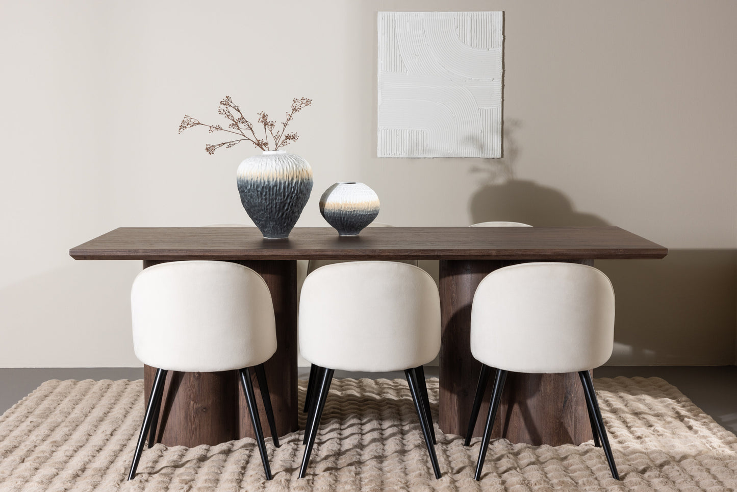 Olivia Matbord med Velvet Stolarna – MDF