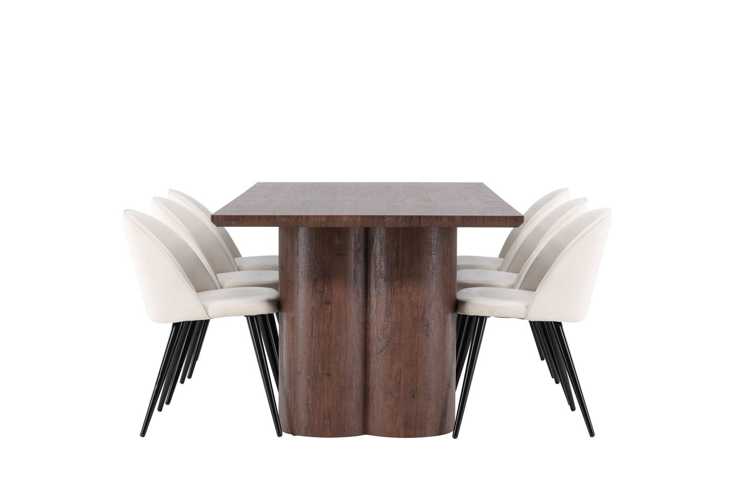 Olivia Matbord med Velvet Stolarna – MDF