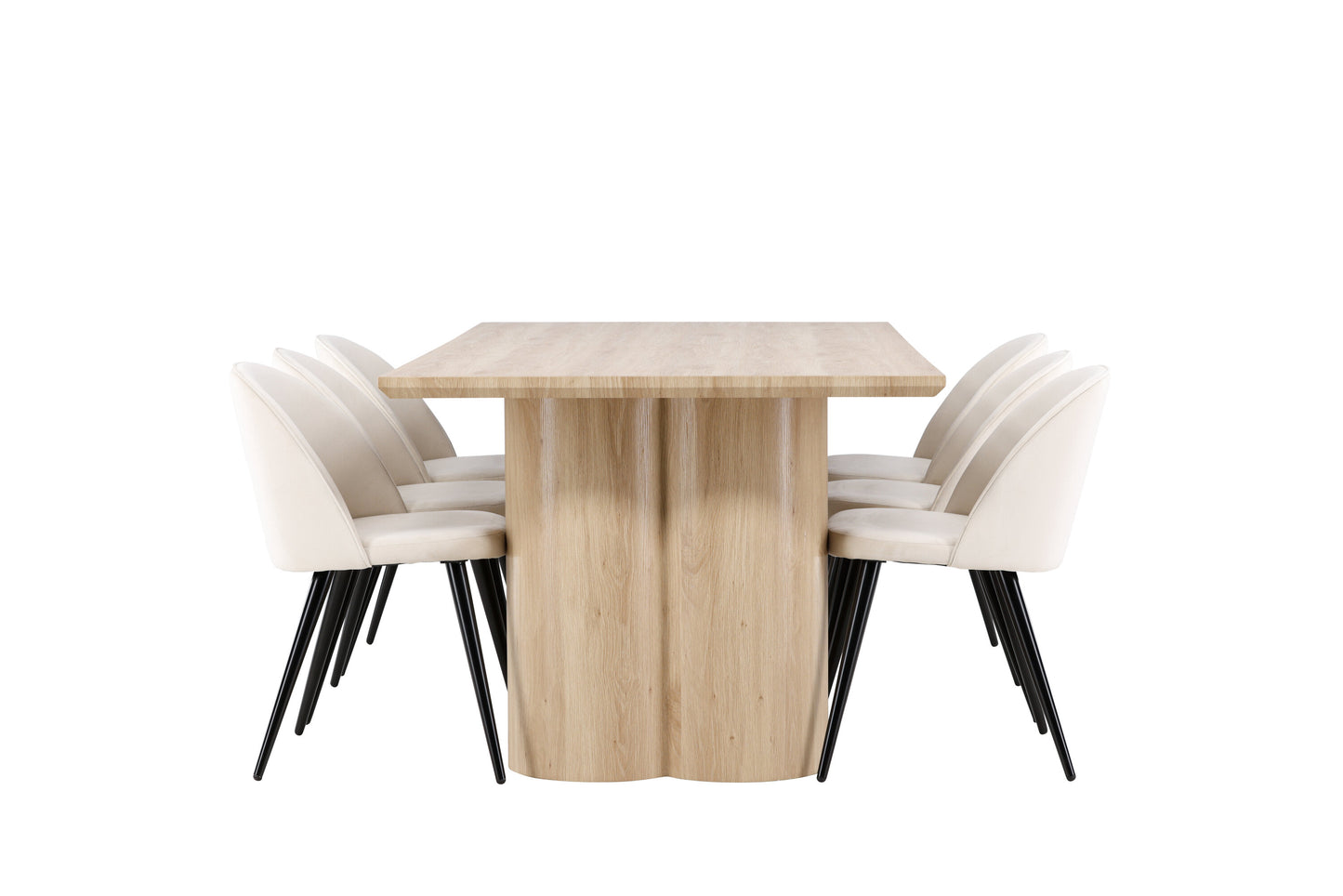 Olivia Matbord med Velvet Stolarna – MDF