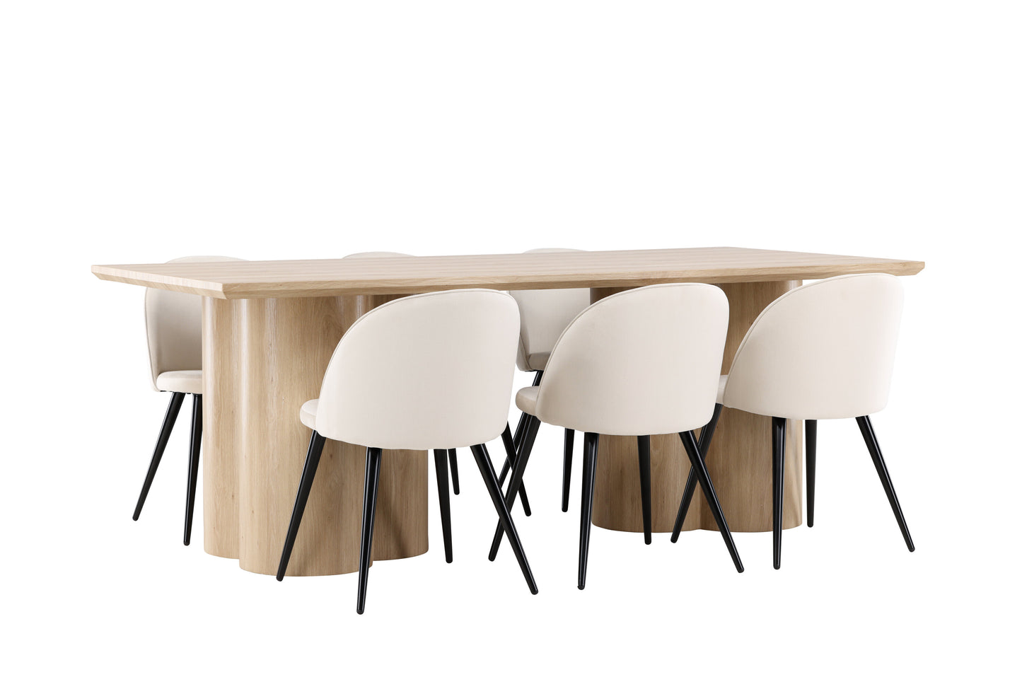 Olivia Matbord med Velvet Stolarna – MDF