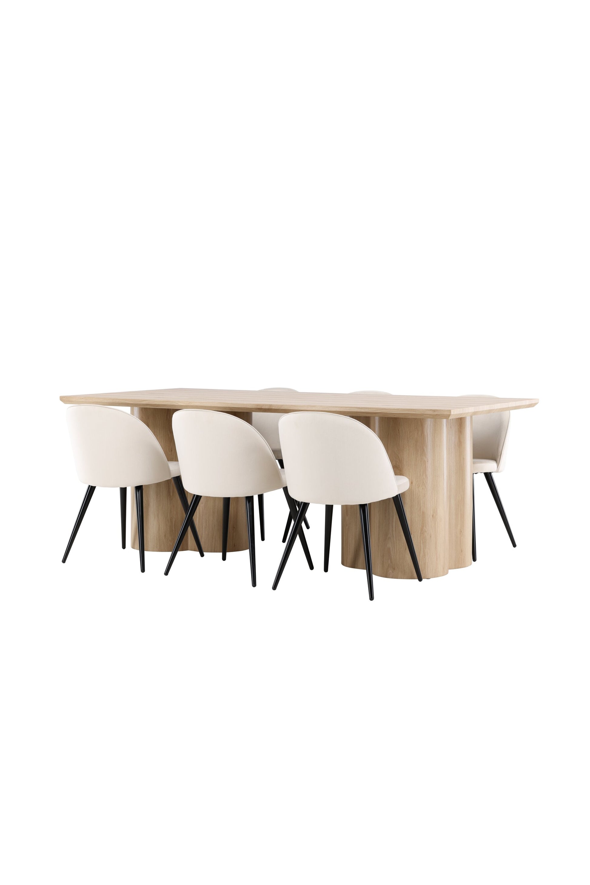 Olivia Matbord med Velvet Stolarna – MDF