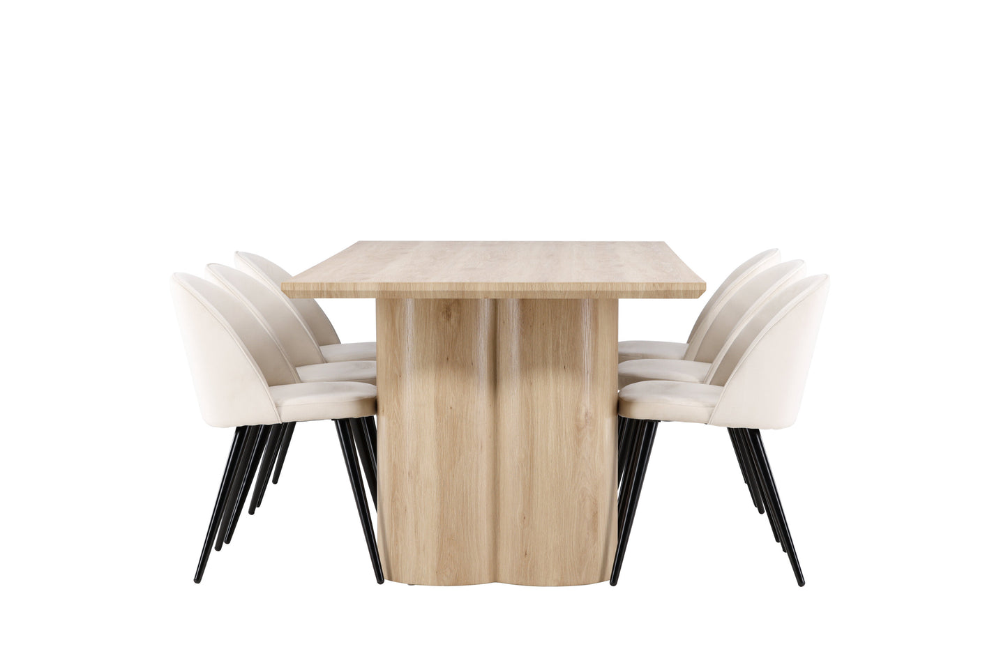 Olivia Matbord med Velvet Stolarna – MDF