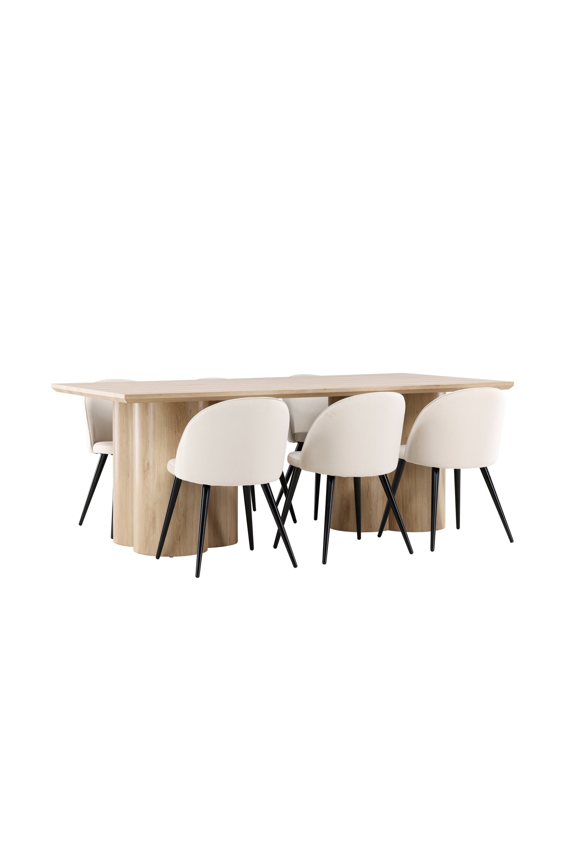 Olivia Matbord med Velvet Stolarna – MDF