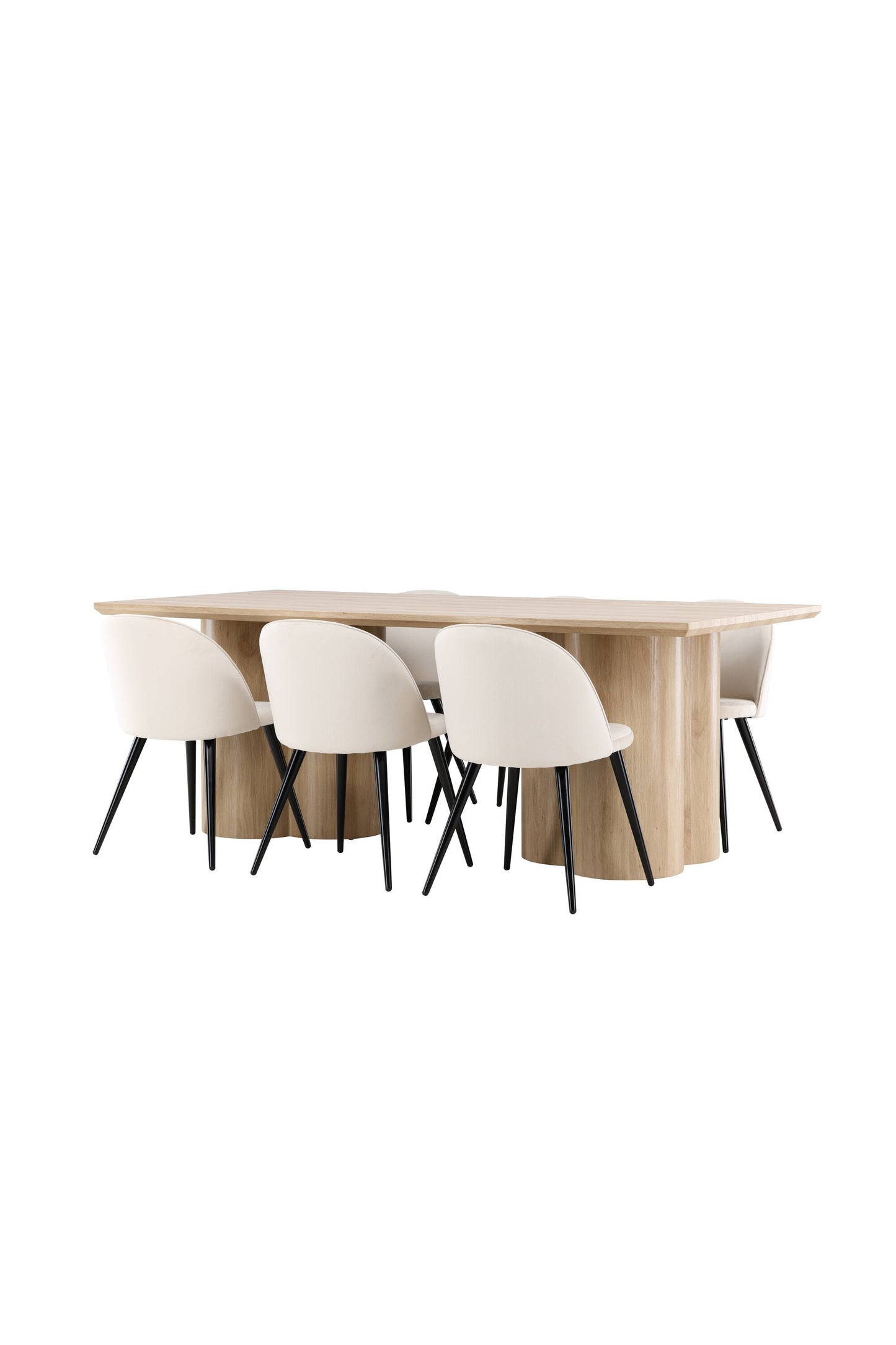 Olivia Matbord med Velvet Stolarna – MDF