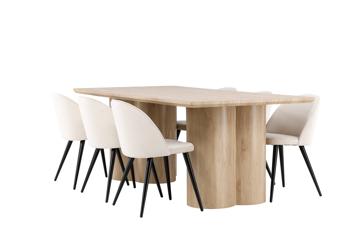 Olivia Matbord med Velvet Stolarna – MDF
